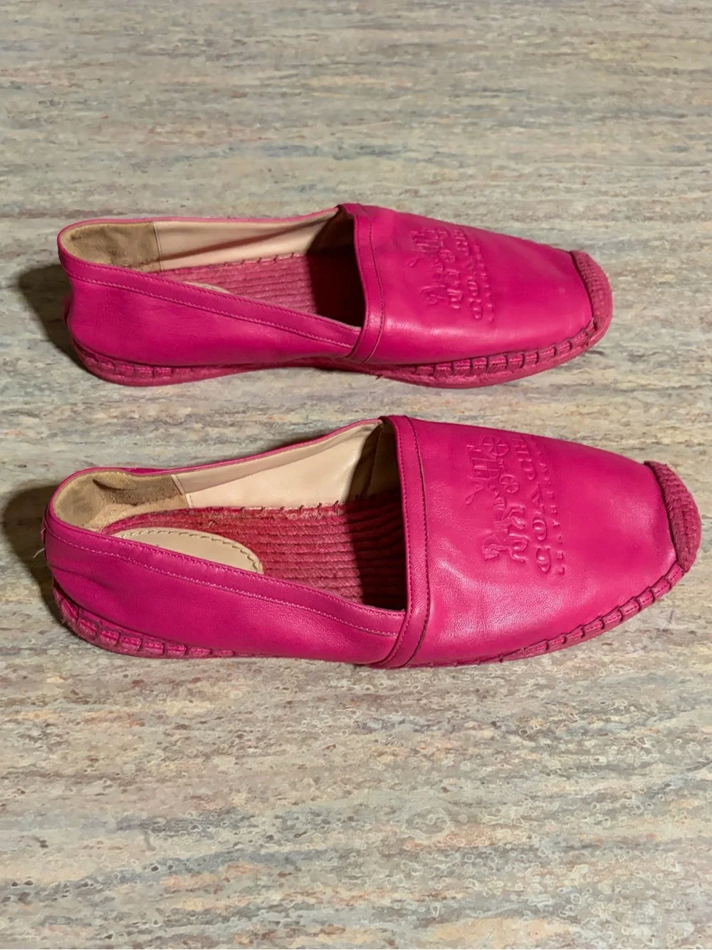 Coach Hot Pink Leather Espadrilles